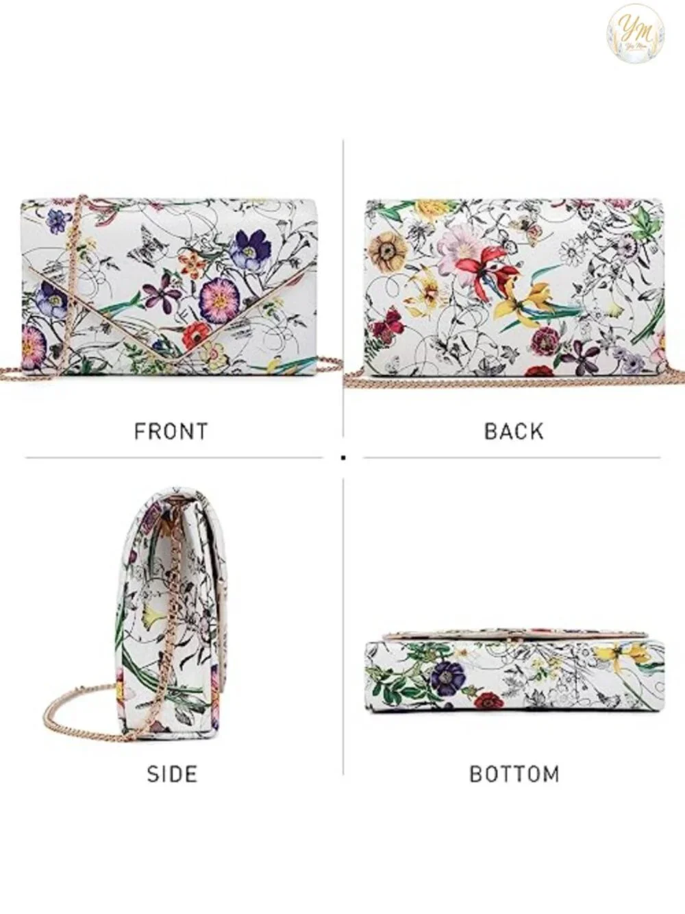 Faux Suede Evening Clutch Bag with Removable Chain Strap, Magnetic Snap Closure
